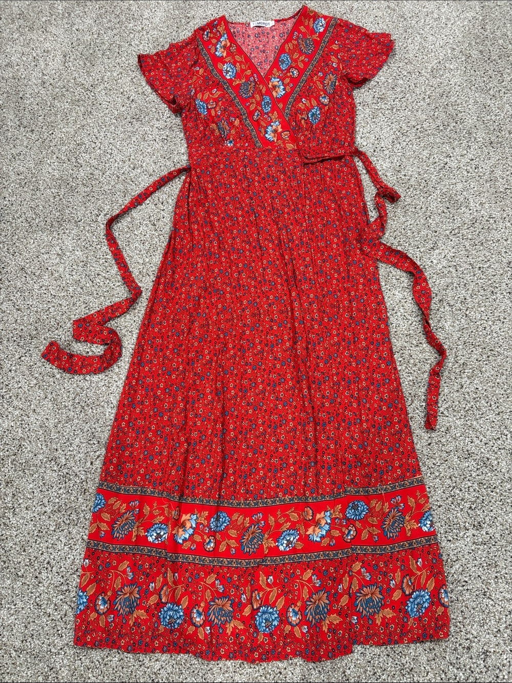 Temofon XL Floral Maxi Wrap Dress